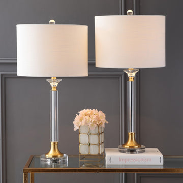 Mark 28" Crystal/Metal LED Table Lamp - JONATHAN Y